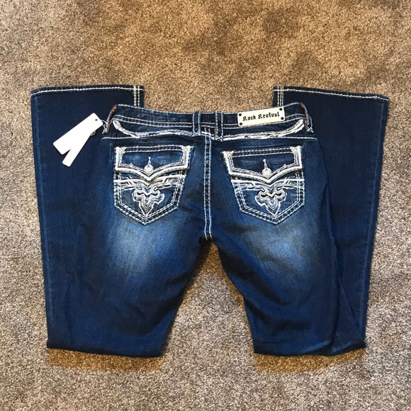 Nwt Rock Revival Mad Pink Bootcut Jeans 
